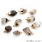Rough Gemstone Pendant, Birthstone Raw Pendant, Gold Electroplated Connector Charms, 15x10mm (Approx), 1 pc, GemMartUSA (50470)